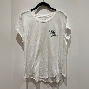 Loft T Shirt Pretty Please embroidered